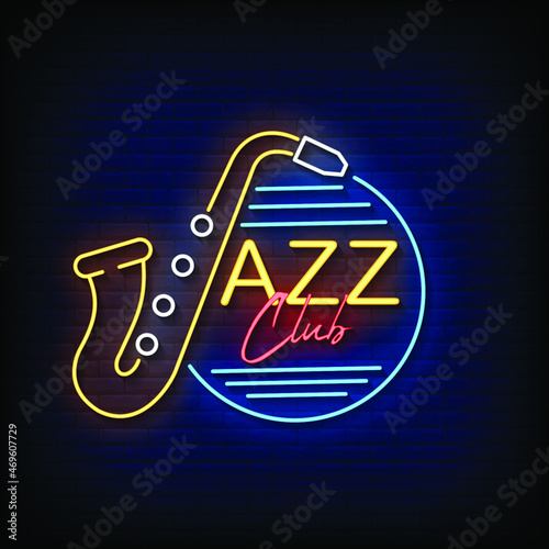 Canvas Print Jazz Club Neon Signs Style Text Vector