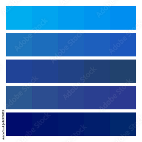 Blue color palette. Cold tints. Fashion concept. Interior decor element. Art design. Vector illustration. Stock image. 