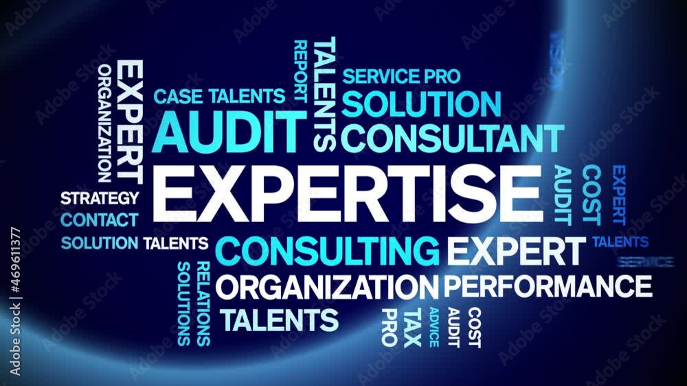 Expertise animated tag word cloud;text design animation kinetic typography seamless loop.