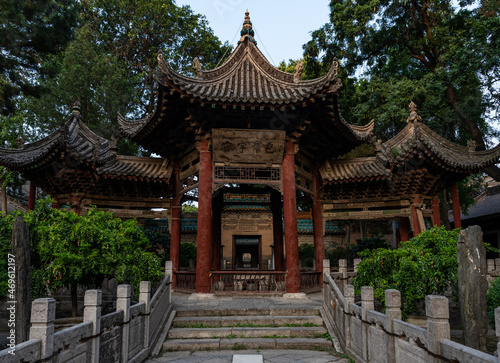 Phoenix Pavilion at Historic Great Mosque in Chinese style at Muslim Quarter  Xi an  Shaanxi  China  first build in 8th Century. Heirtage and tourist attraction.