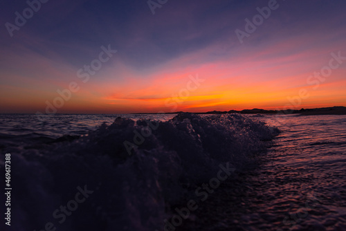 Colorful sea sunset in the first minutes of sunrise