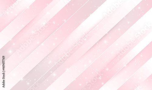 Light Pink Gradient Stripes Vector Background. Pink sky soft pastels abstract background with shining stars.  Beautiful pattern design for business presentation, poster, template. Vector illustration