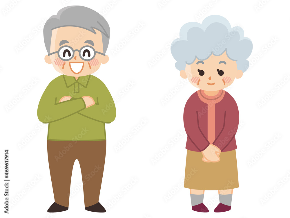 秋服を着たシニア夫婦　秋