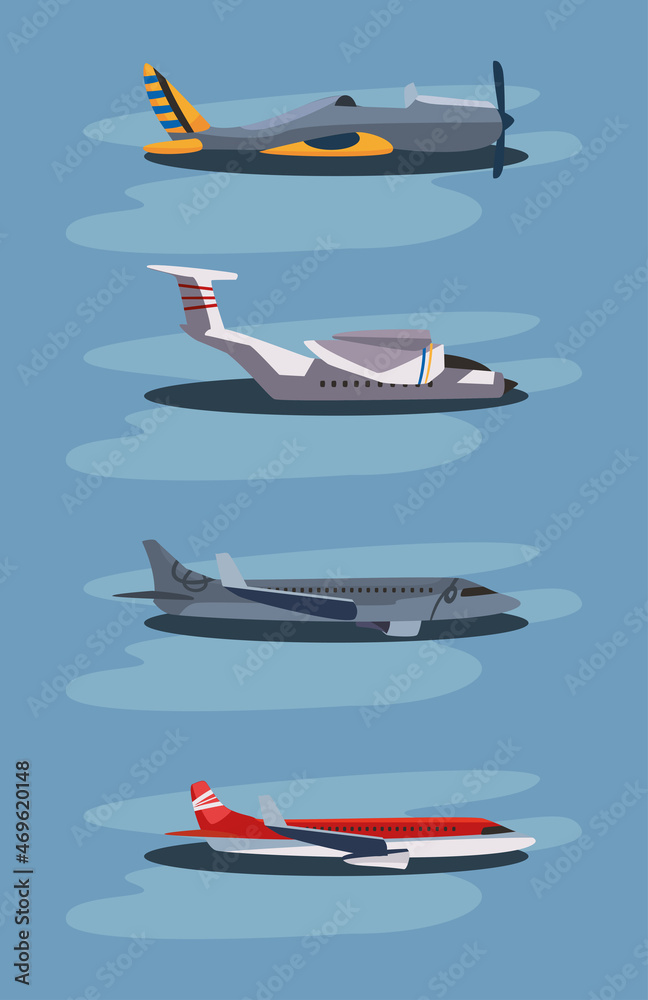 four fast airplanes