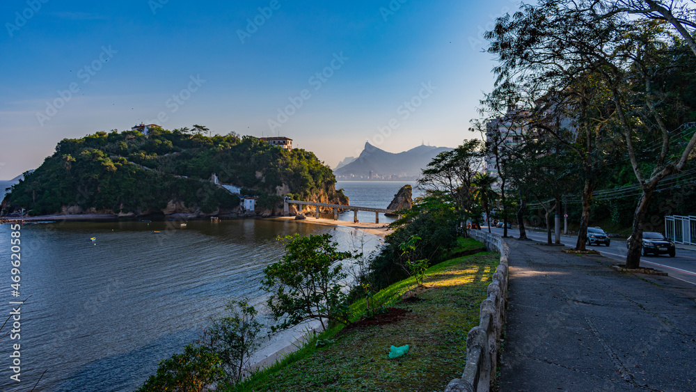 Fototapeta premium Rio de Janeiro, Brazil - CIRCA 2021: Photograph of a daytime outdoor urban landscape with buildings in a city in Brazil