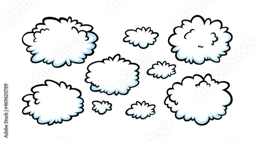 Comic thinking speech bubbles. Think shapes like in comicbooks. Vector illustration isolated in white background