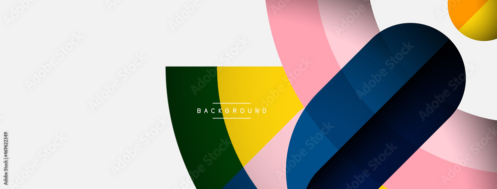 Geometric abstract background. Round shapes, circles, lines composition for wallpaper banner background or landing page Geometric abstract background. Round shapes, circles, lines composition for wallpaper banner background or landing page