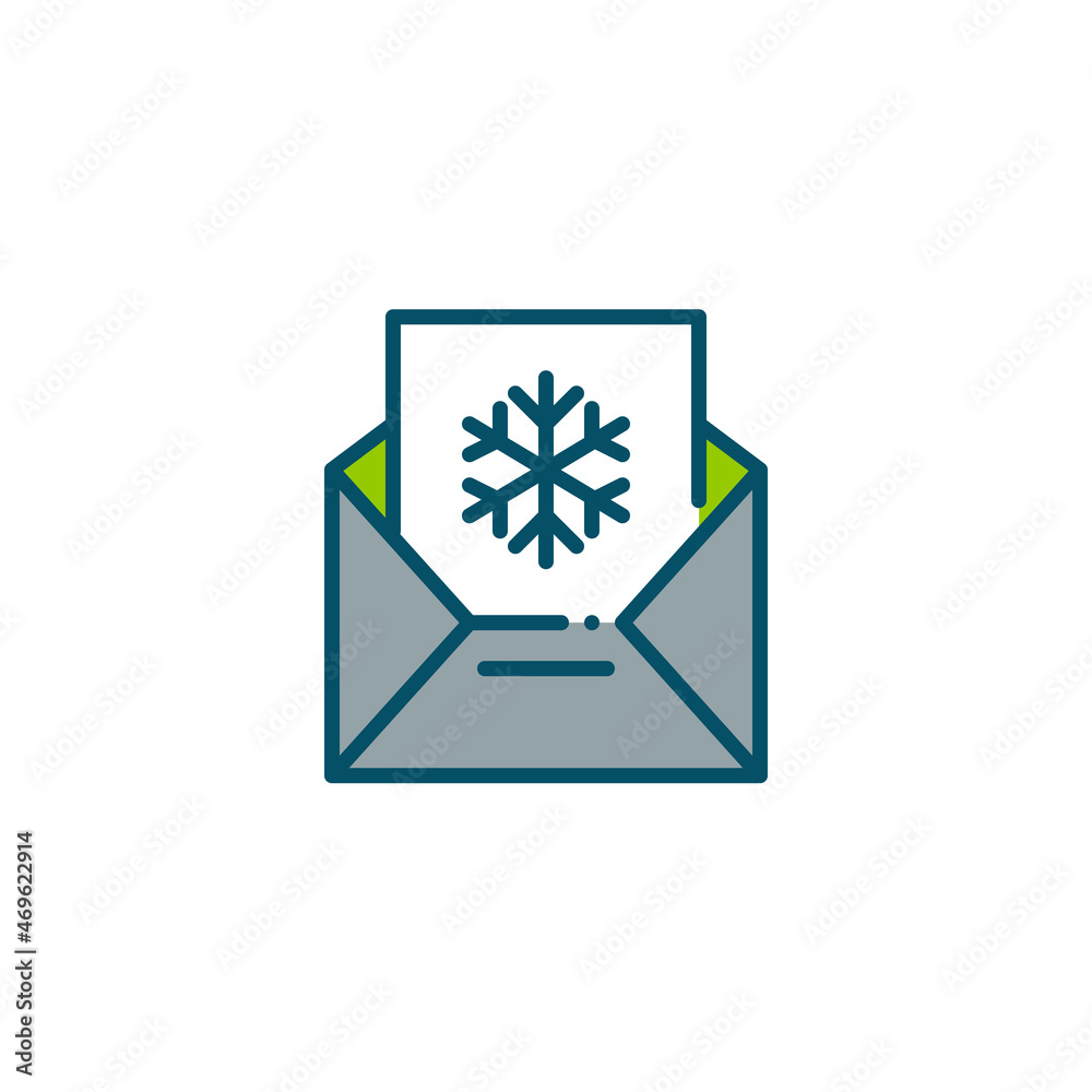 Christmas party invitation letter or greeting card. Pixel perfect, editable stroke colorful vector icon Christmas party invitation letter or greeting card. Pixel perfect, editable stroke colorful vector icon