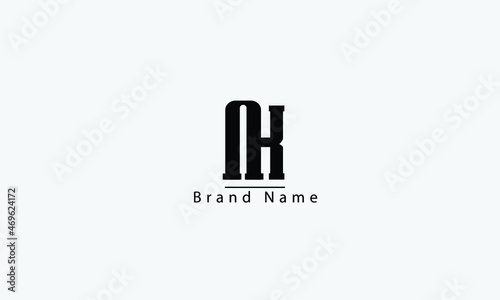 NK KN N K abstract vector logo monogram template