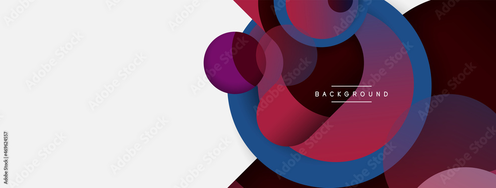 Fototapeta premium Vector round shapes circles minimal geometric background. Vector illustration for wallpaper banner background or landing page