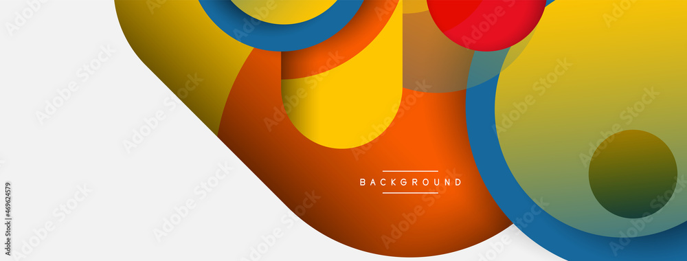 Creative geometric wallpaper. Minimal abstract background. Circles composition vector illustration for wallpaper banner background or landing page Creative geometric wallpaper. Minimal abstract background. Circles composition vector illustration for wallpaper banner background or landing page