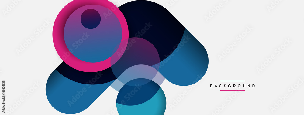 Vector round shapes circles minimal geometric background. Vector illustration for wallpaper banner background or landing page Vector round shapes circles minimal geometric background. Vector illustration for wallpaper banner background or landing page