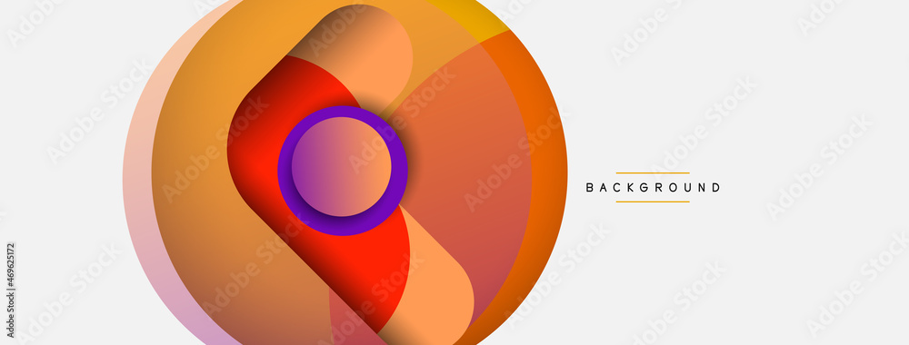Vector round shapes circles minimal geometric background. Vector illustration for wallpaper banner background or landing page Vector round shapes circles minimal geometric background. Vector illustration for wallpaper banner background or landing page