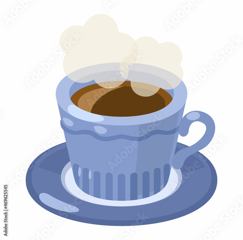 青いマグカップに入ったホットコーヒー