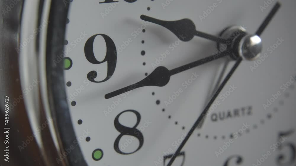 Second hand on an alarm clock moving past number 9 Second hand on an alarm clock moving past number 9