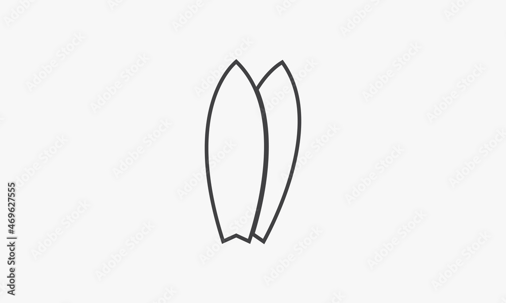 line icon surfboards isolated white background. line icon surfboards isolated white background.