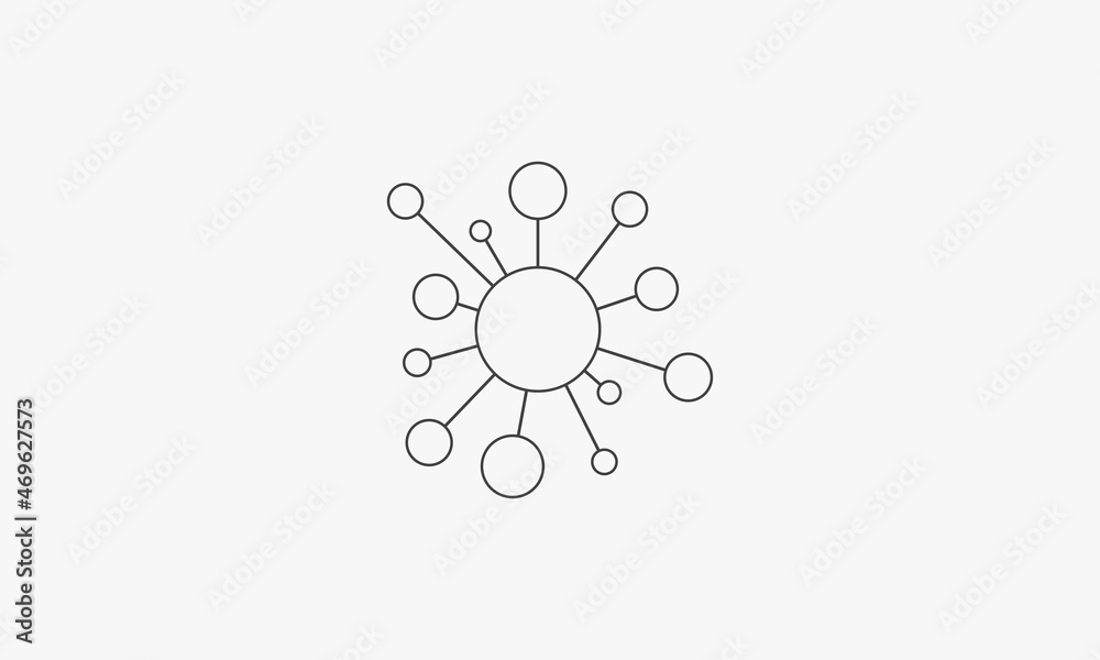 line icon connection hub isolated white background. line icon connection hub isolated white background.