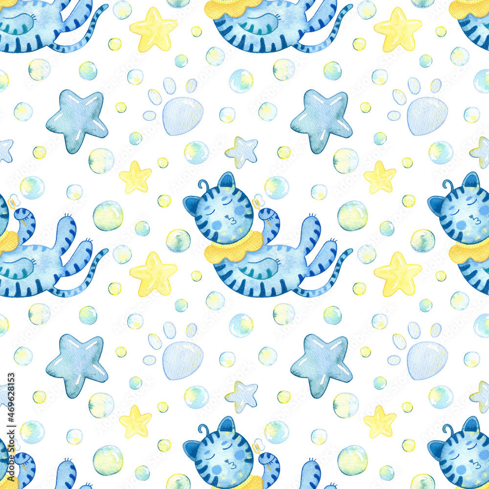 watercolor christmas seamless pattern with tiger cub watercolor christmas seamless pattern with tiger cub