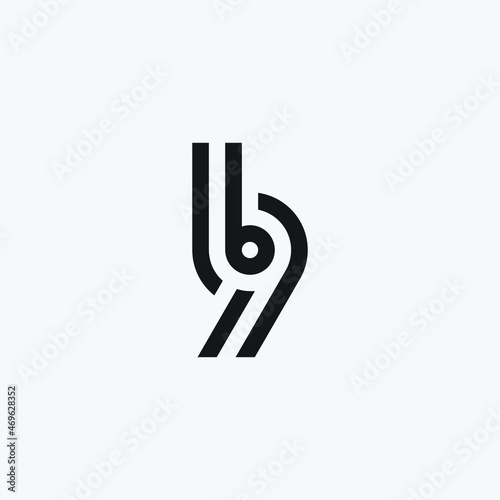 Initial B9 letter monogram logo design.