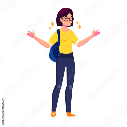 student female character collage university