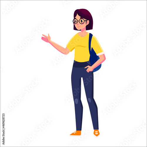 student female character collage university