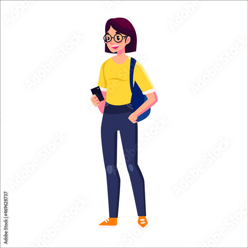 student female character collage university