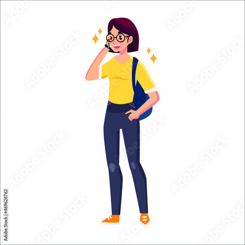 student female character collage university
