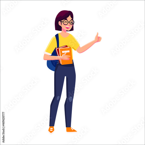 student female character collage university