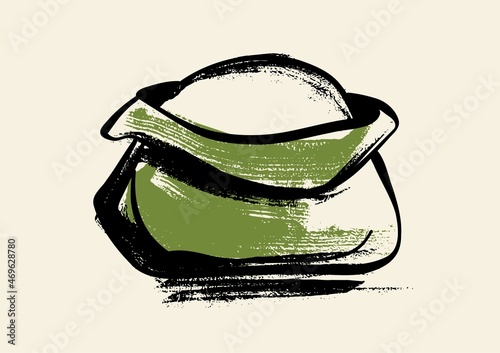 A bag of sugar. Or a bag of earth. Illustration in the style of a careless sketch. Vector.
