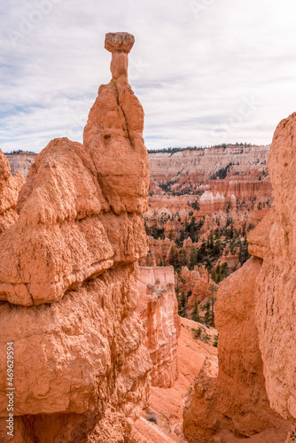 Fragile Thors hammer rock formation in Bryce Canyon