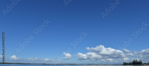 sky and clouds and harbour with copy space