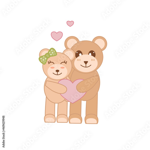 Cute bear cartoon vector illustration, cute animal,lovely teddy.