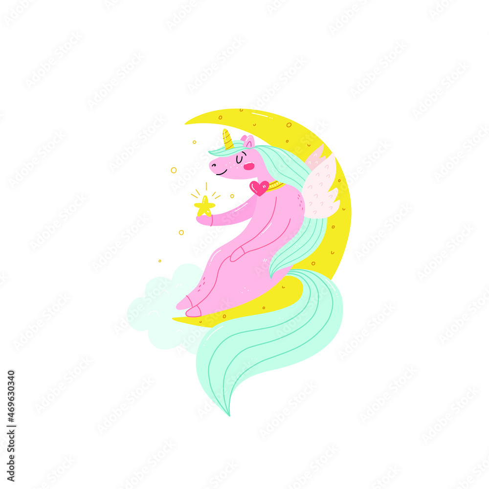 Cute unicorn card template vector illustration Cute unicorn card template vector illustration