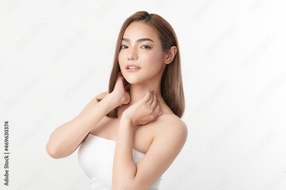 Beautiful young asian woman with clean fresh skin on white background, Face care, Facial treatment, Cosmetology, beauty and spa, Asian women portrait. Beautiful young asian woman with clean fresh skin on white background, Face care, Facial treatment, Cosmetology, beauty and spa, Asian women portrait.