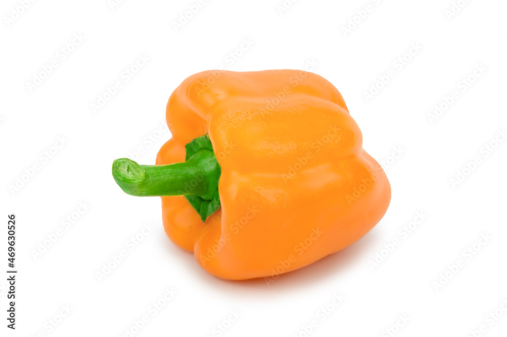 Orange sweet bell pepper lying on its side Orange sweet bell pepper lying on its side