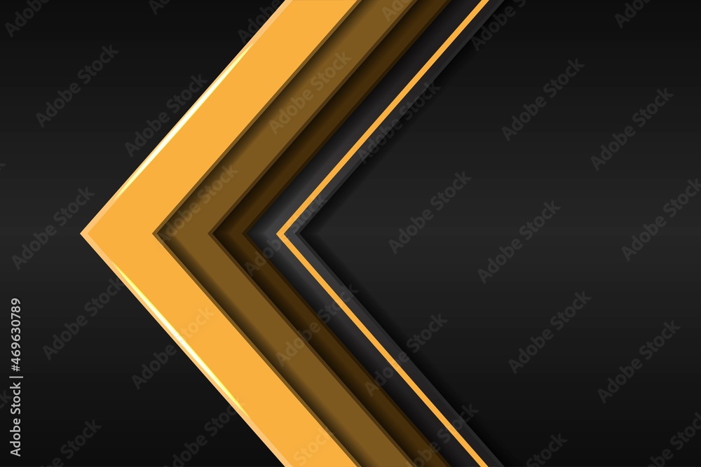 Abstract yellow grey light arrow on dark grey glossy design modern luxury futuristic technology background vector illustration. Abstract yellow grey light arrow on dark grey glossy design modern luxury futuristic technology background vector illustration.