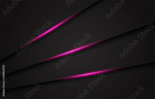 Abstract dark grey with pink light line triangle on blank space design modern luxury futuristic background vector illustration.