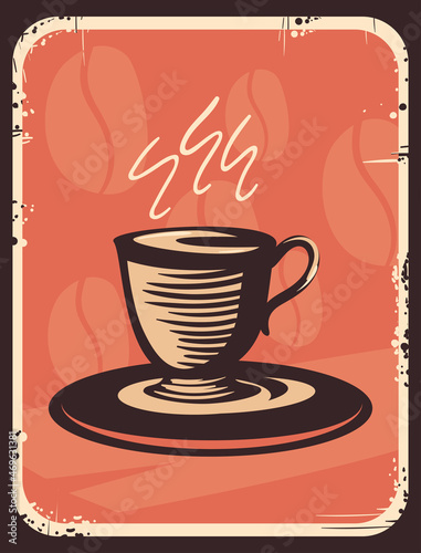 retro coffee cup poster