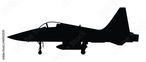 Military attack aircraft silhouette vector on white background, military vehicle technology, set of air force weapon in black and white.