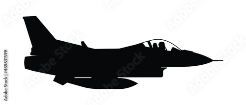 Military attack aircraft silhouette vector on white background, military vehicle technology, set of air force weapon in black and white.
