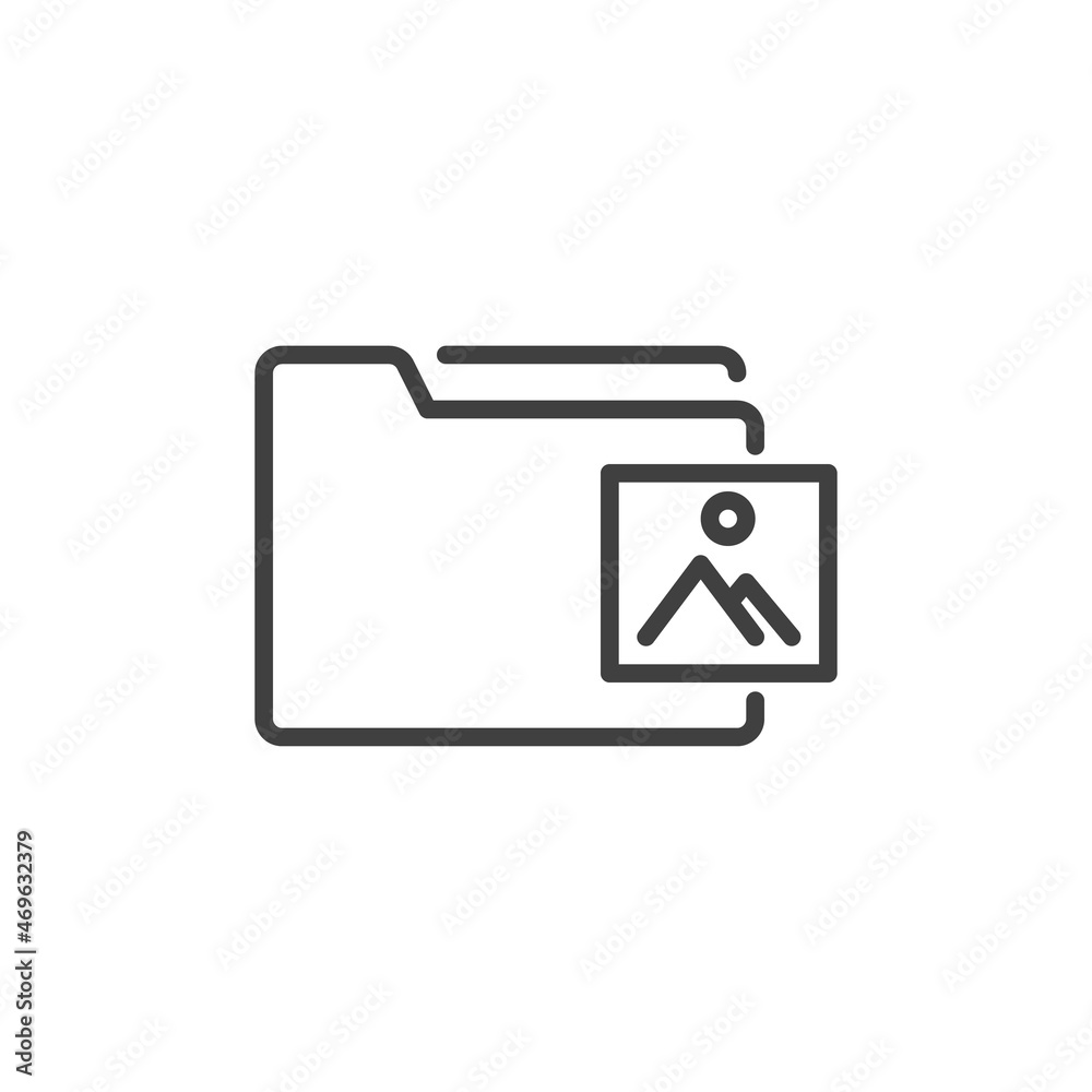 Multimedia folder line icon Multimedia folder line icon