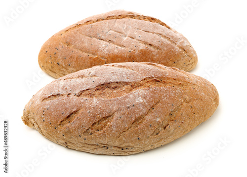 Bread on isolated white background. 
