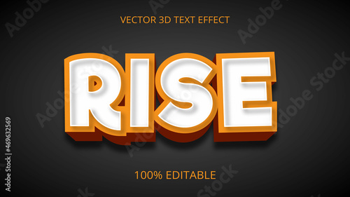 Rise 3d text effect design 