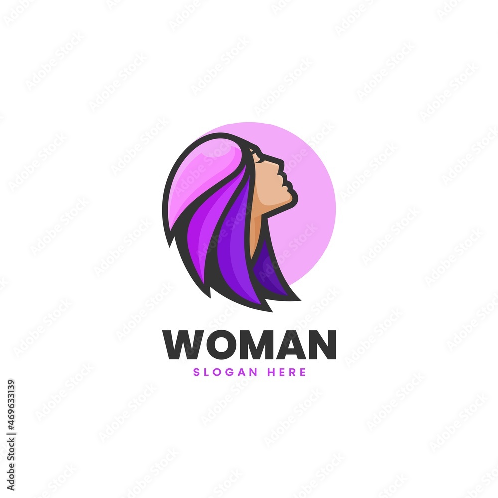 Vector Logo Illustration Woman Simple Mascot Style. Vector Logo Illustration Woman Simple Mascot Style.