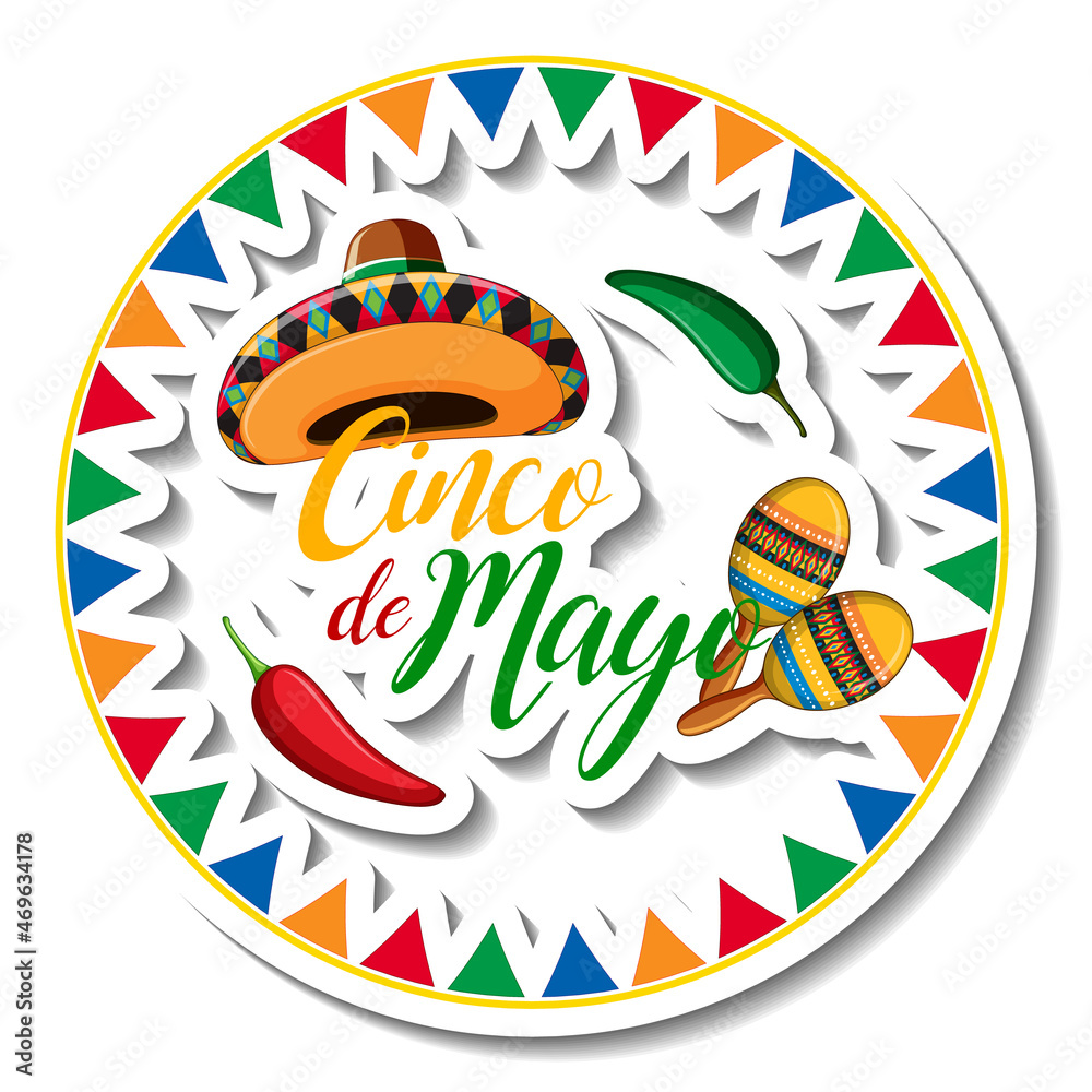 Fototapeta premium Cinco de Mayo badge sticker