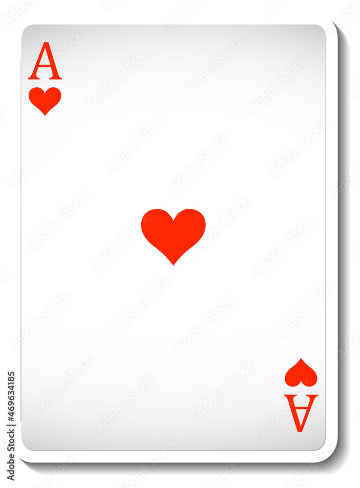 Obraz premium Ace of Hearts Playing Card Isolated