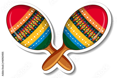Maracas music instrument cartoon