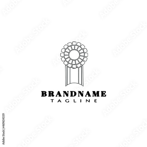 creative cockade with ribbon logo cartoon icon design template flat isolated vector illustration