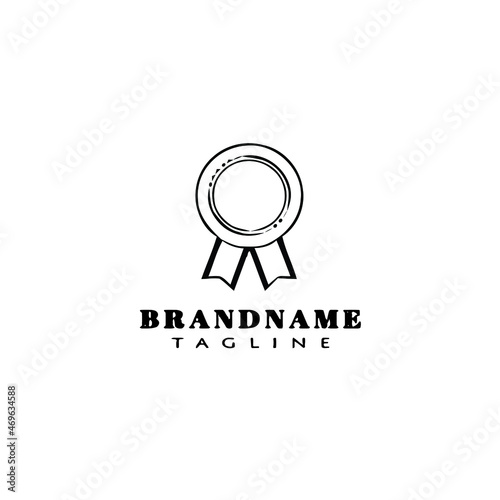 cockade with ribbon logo cartoon icon design template unique isolated vector illustration