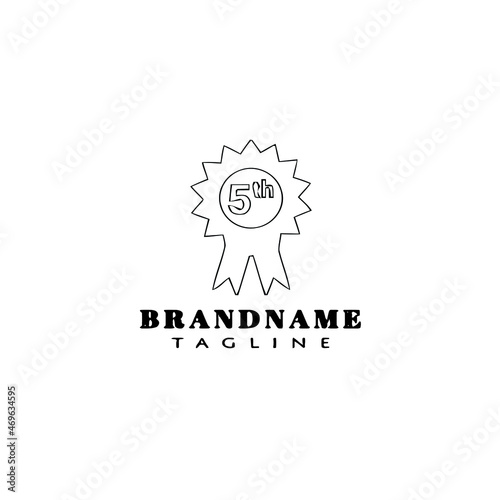cockade with ribbon logo cartoon icon design template black unique vector illustration